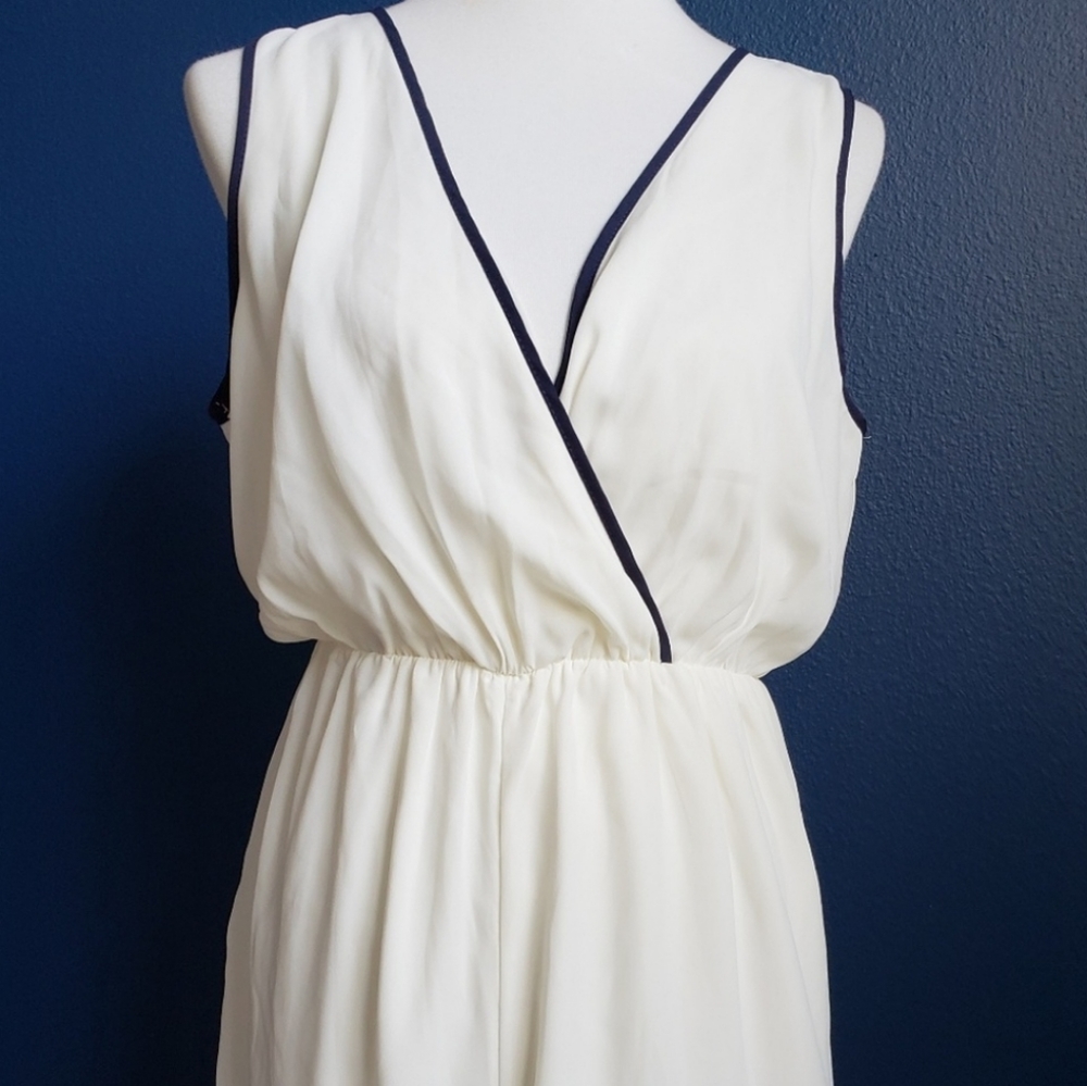 White and Navy Love Zoe Romper